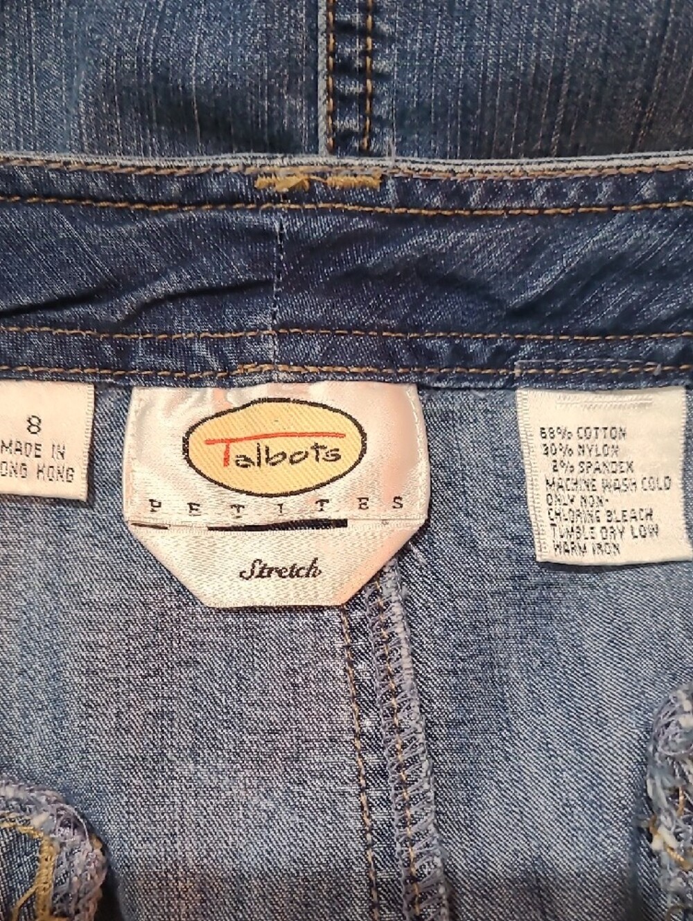 Talbots Blue Denim Button-Front A-Line Skirt - 8P - Picture 7 of 7